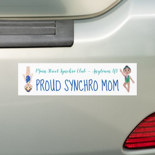Synchronschwimmteam Proud Synchro Mama Autoaufkleber (Auf Auto)