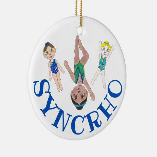 Synchronschwimmteam Synchro Schwimmermädchen Keramik Ornament (Rechts)