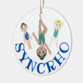 Synchronschwimmteam Synchro Schwimmermädchen Keramik Ornament (Links)