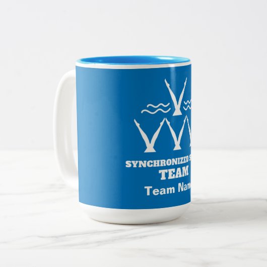Synchronschwimmteam Zweifarbige Tasse (Vorderseite Links)