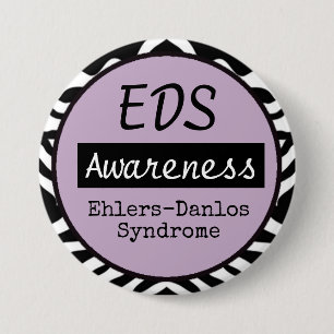 Syndrom-Bewusstseinzebra-Knopf EDS Ehlers-Danlos Button