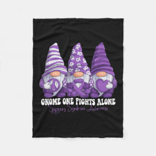 Syndrome Awareness Month Lila Ribbon Gnomies Fleecedecke