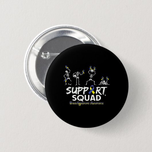 Syndrome Awareness Skeleton Support Hallowee Button (Vorne & Hinten)