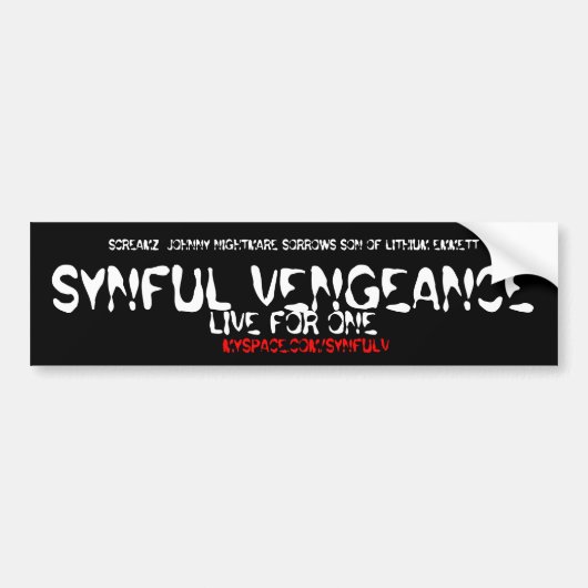 SYNFUL VENGEANCE Autoaufkleber (Vorne)