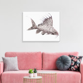 Synodontis Eupterus Catfish Wrapped Canvas Leinwanddruck (Insitu (Wohnzimmer))