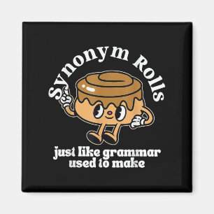 Synonym Rolls Grammar Pun Vintag Style Magnet