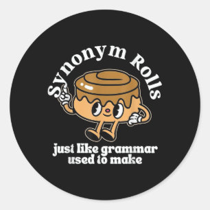 Synonym Rolls Grammar Pun Vintag Style T - Shirt.p Runder Aufkleber