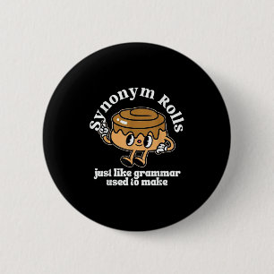 Synonym Rolls Grammatik Pun Vintage Stil Button