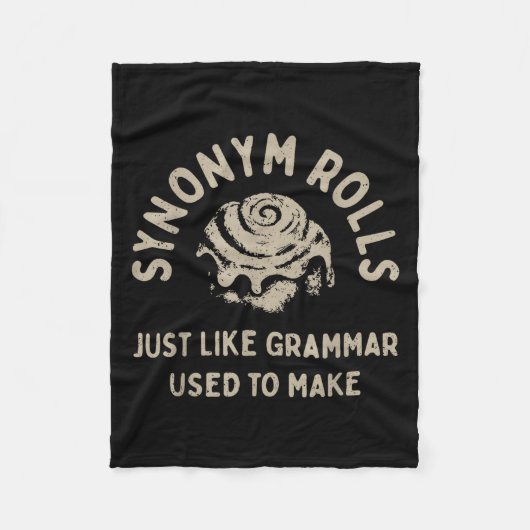 Synonym Rolls Joke Cinnamon Rolls Grammar Pun Funn Fleecedecke (Vorderseite)