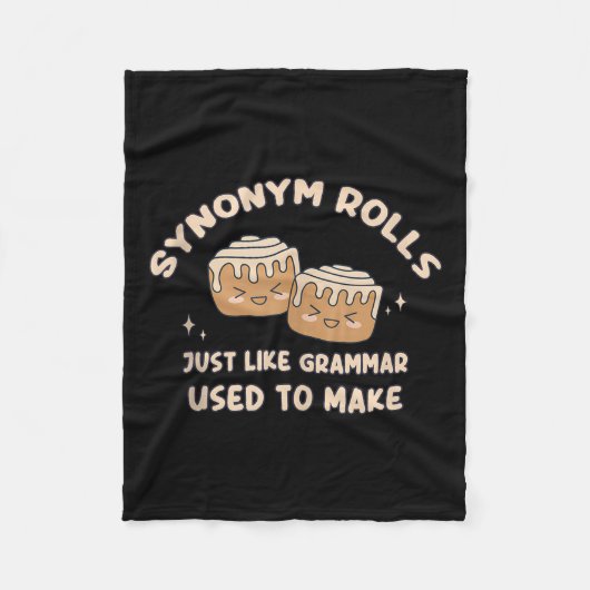 Synonym Rolls Joke Cinnamon Rolls Grammar Pun Funn Fleecedecke (Vorderseite)