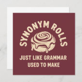Synonym Rolls Just Like Grammar Used to Make Funny Einladung (Vorne/Hinten)