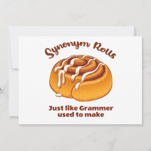 Synonym-Rolls wie Grammer Feiertagskarte