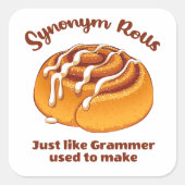 Synonym-Rolls wie Grammer Quadratischer Aufkleber (Vorderseite)