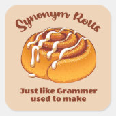Synonym-Rolls wie Grammer Quadratischer Aufkleber (Vorderseite)