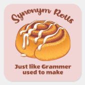 Synonym-Rolls wie Grammer Quadratischer Aufkleber (Vorderseite)