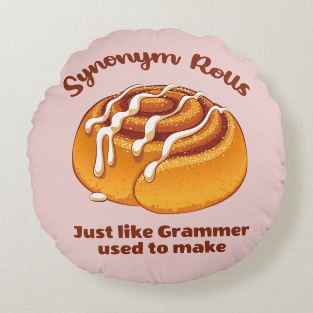 Synonym-Rolls wie Grammer Rundes Kissen (Vorderseite)