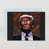Synonyme für Trump mit bösem Trump-Gesicht Postkarte (Vorne/Hinten)
