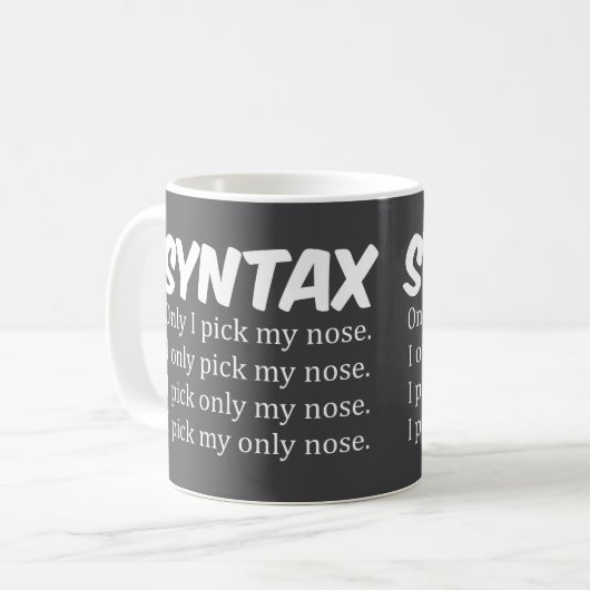 Syntax Funny Nose Picking Kaffeetasse (Vorderseite Links)