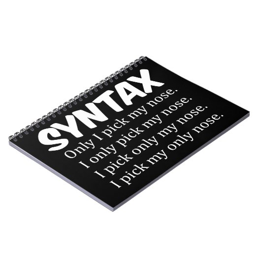 Syntax Funny Nose Picking Notizblock (Linke Seite)