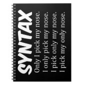 Syntax Funny Nose Picking Notizblock (Vorderseite)