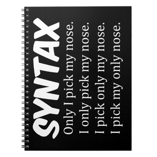 Syntax Funny Nose Picking Notizblock (Vorderseite)