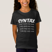 Syntax Funny Nose Picking T-Shirt (Vorderseite)