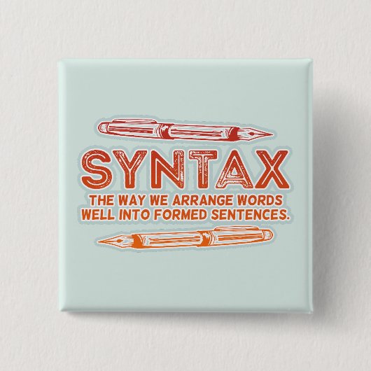 Syntax Funny Sentence Struktur Grammar Button (Vorderseite)