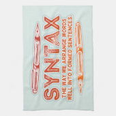 Syntax Funny Sentence Struktur Grammar Geschirrtuch (Vertikal)