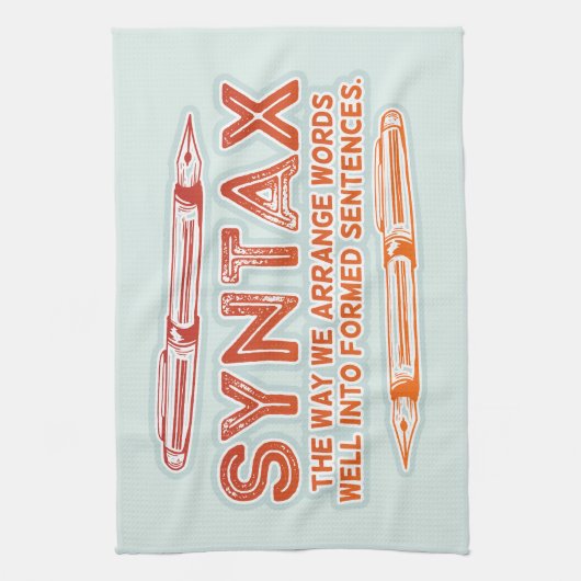 Syntax Funny Sentence Struktur Grammar Geschirrtuch (Vertikal)