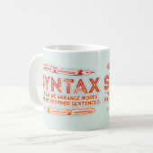 Syntax Funny Sentence Struktur Grammar Kaffeetasse (Vorderseite Links)