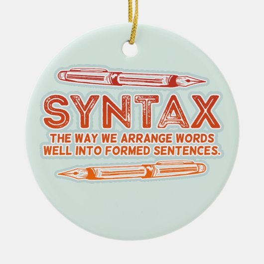 Syntax Funny Sentence Struktur Grammar Keramik Ornament (Vorne)