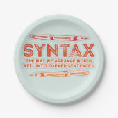 Syntax Funny Sentence Struktur Grammar Pappteller (Vorderseite)