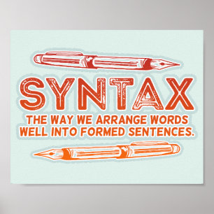 Syntax Funny Sentence Struktur Grammar Poster