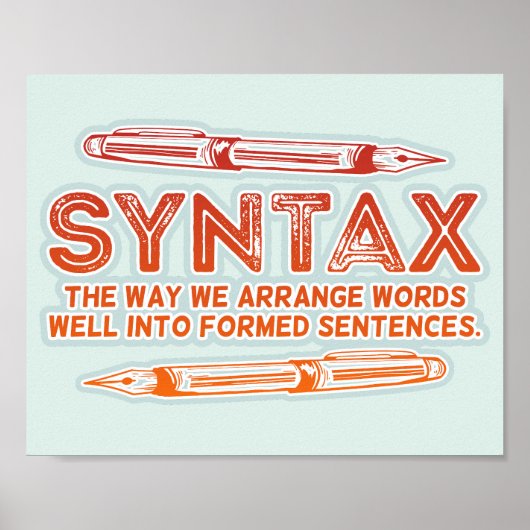 Syntax Funny Sentence Struktur Grammar Poster (Vorne)