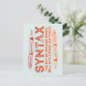 Syntax Funny Sentence Struktur Grammar Postkarte (Stehend Vorderseite)