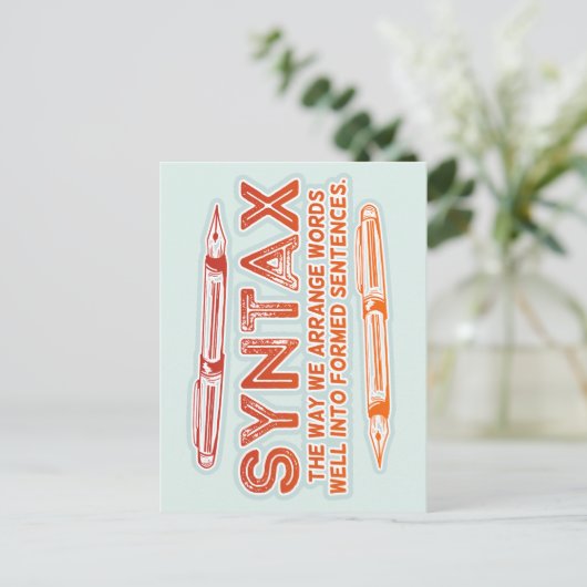 Syntax Funny Sentence Struktur Grammar Postkarte (Stehend Vorderseite)