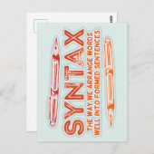 Syntax Funny Sentence Struktur Grammar Postkarte (Vorne/Hinten)