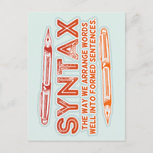 Syntax Funny Sentence Struktur Grammar Postkarte