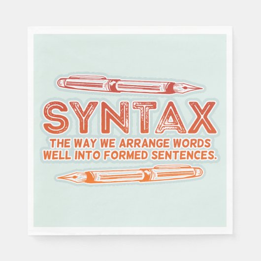 Syntax Funny Sentence Struktur Grammar Serviette (Vorderseite)