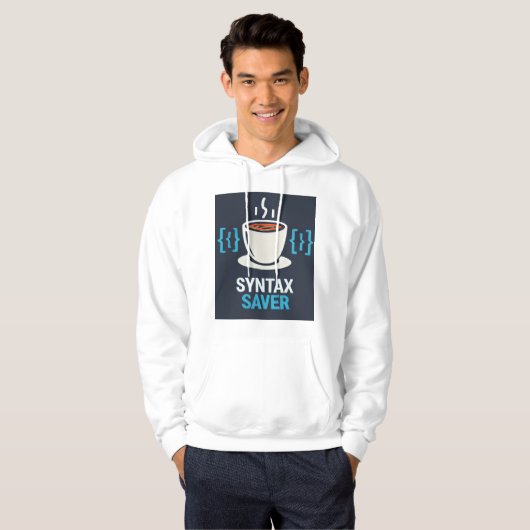 Syntax Saver Coffee & Code - Premium Pullover Kapu (Vorne ganz)