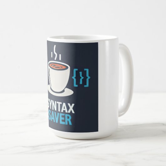 Syntax Saver Kaffee & Code Kaffeetasse (VorderseiteRechts)