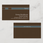 Syntax schokoladenbraun u. Kadett-Blau Visitenkarte (Vorne/Hinten)