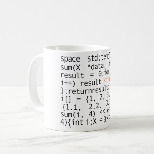 SYNTAX-TASSE KAFFEETASSE (Vorderseite Links)