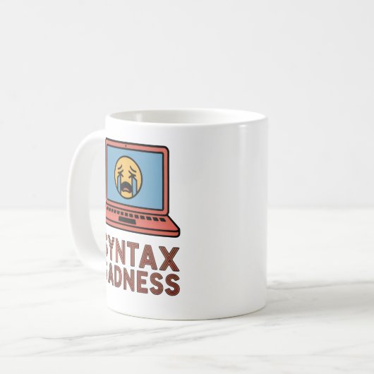 Syntax Traurigkeit | Codierungs-Burnout-Design  Kaffeetasse (Vorderseite Links)