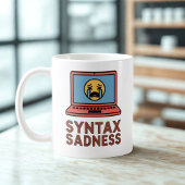 Syntax Traurigkeit | Codierungs-Burnout-Design  Kaffeetasse