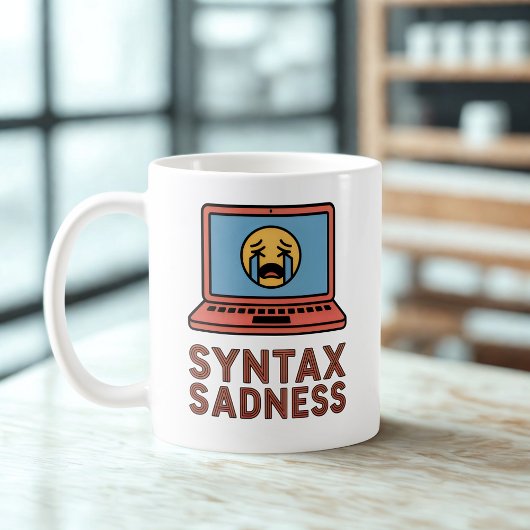 Syntax Traurigkeit | Codierungs-Burnout-Design Kaffeetasse