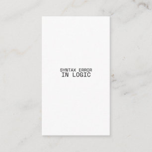 Syntaxfehler in der Logik Industrial Minimalist  Begleitkarte