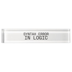 Syntaxfehler in der Logik Minimalistisches Technis Namensplakette
