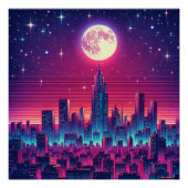 Synth City Skyline Poster (Vorderseite)