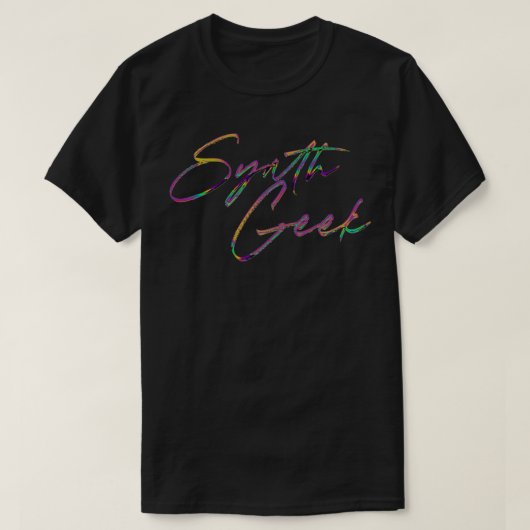 Synth Geek 80er Style Typografie Design T-Shirt (Design vorne)